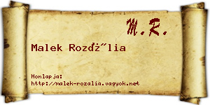 Malek Rozália névjegykártya